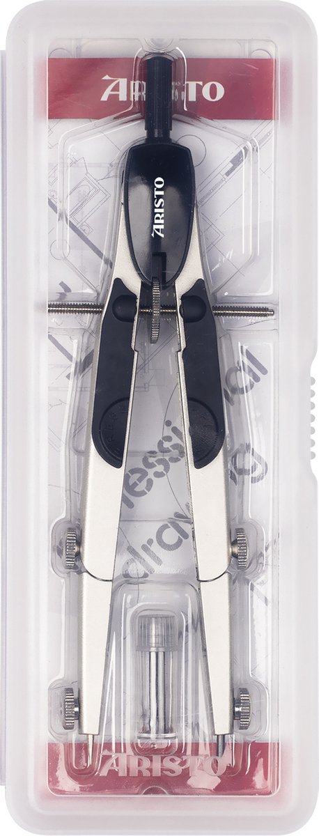 Aristo Schnellverstellkompass – Länge 17 cm – Durchmesser 340 mm – mit Hebelmechanismus – schwarzes Zink – AR-55700