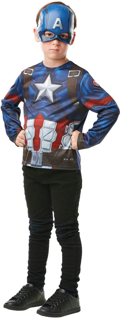 Rubies France – Set aus Oberteil und Maske von Captain America für Kinder