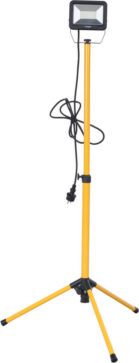 Prolight Baulampe – Arbeitslampe – auf Stativ – LED – Netzbetrieb – 20 W – 1700 Lumen – Schwarz – 58,5 cm