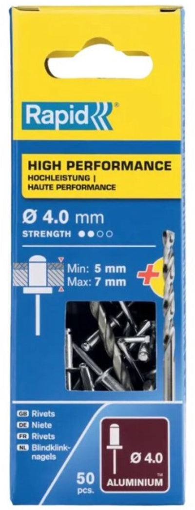 Rapid Nieten 5001459 Bohrer ø 4 x 10 mm Aluminium (50 Stück)