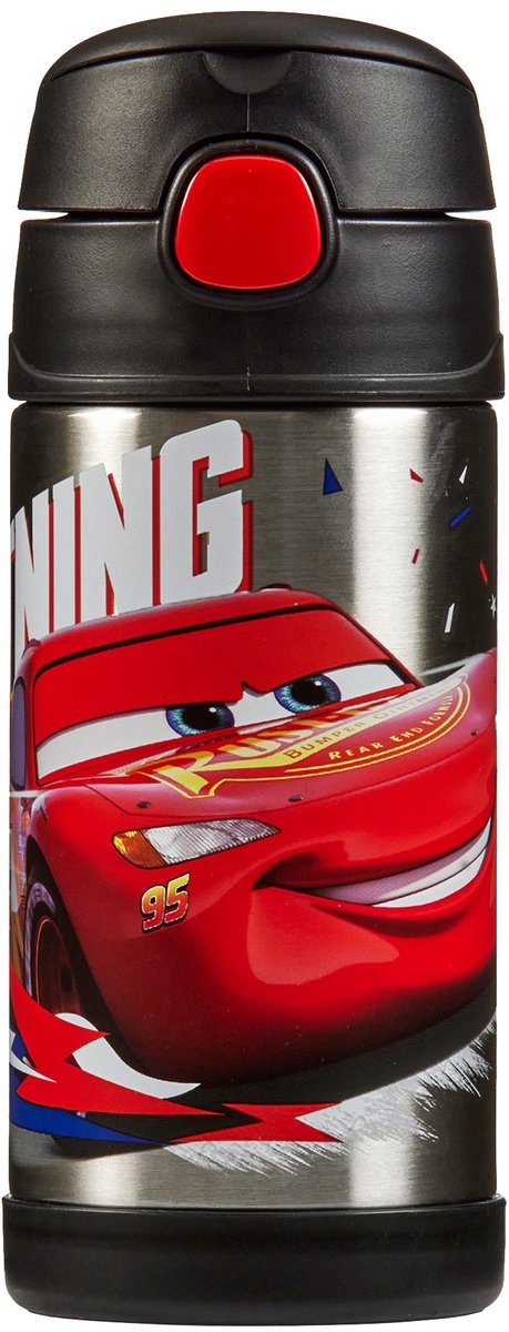 Gemütliche trendige Funtainer-Trinkflasche Disney Cars – 350 ml – schwarz
