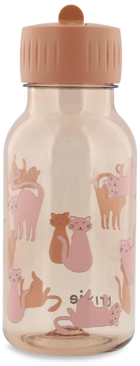 Trixie Trinkflasche mit Aufdruck – bezaubernde Katze – Tritan™-Wasserflasche für Kinder – 350 ml – auslaufsichere Flasche – rosa
