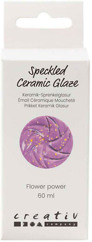 Creativ Company gesprenkelte Keramikglasur 999–1060 C, undurchsichtig, Flower Power – 60 ml - afbeelding 1