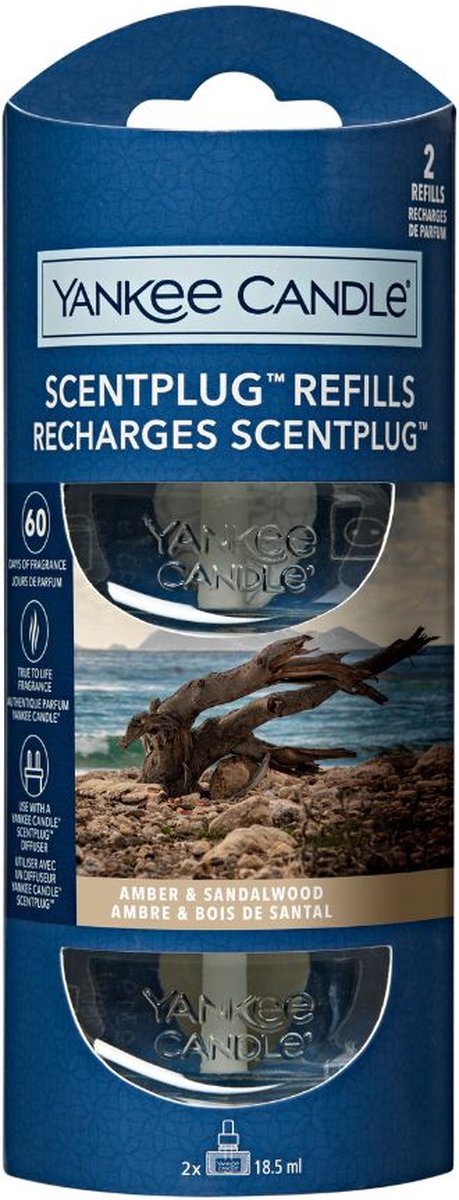 Yankee Candle – Bernstein-Sandelholz – elektrischer Diffusor-Nachfüller – 2 Stück