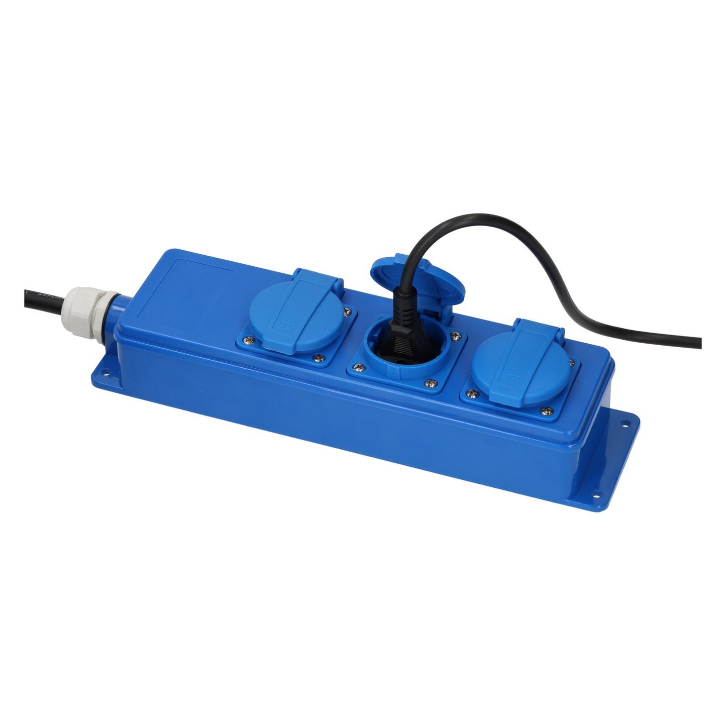Dreifach-CEE-3-Wege-Schuko-Steckdosenleiste mit 10 m Kabel und CEE-Stecker