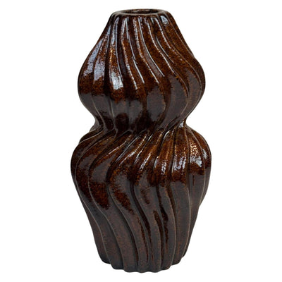 Mansion Atmosphäre Vase Anne braune Keramik 11x19,7cm