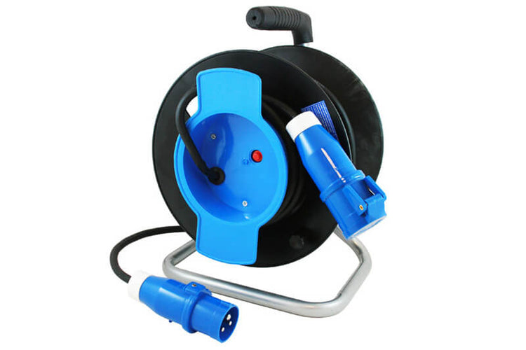 Kabeltrommel mit 25 Meter Neoprenkabel 3x 1,5mm² - CEE-Stecker und CEE-Steckdose