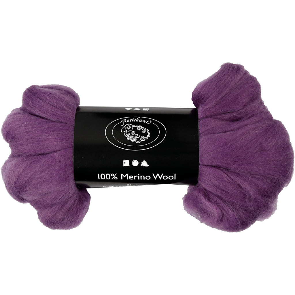 Creativ Company Merinowolle, Stärke 21 my, violett, 100 gr 1 Box