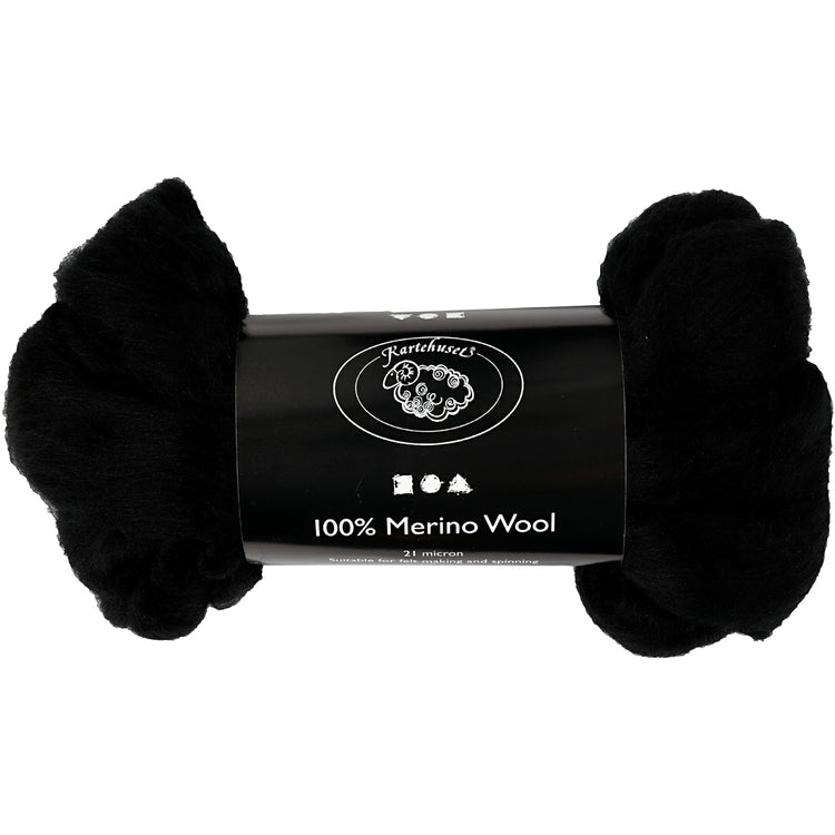 Creativ Company Merinowolle, Stärke 21 my, schwarz, 100 gr 1 Box