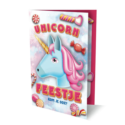 Einladungen Einhorn Emoji, 6 Stk.