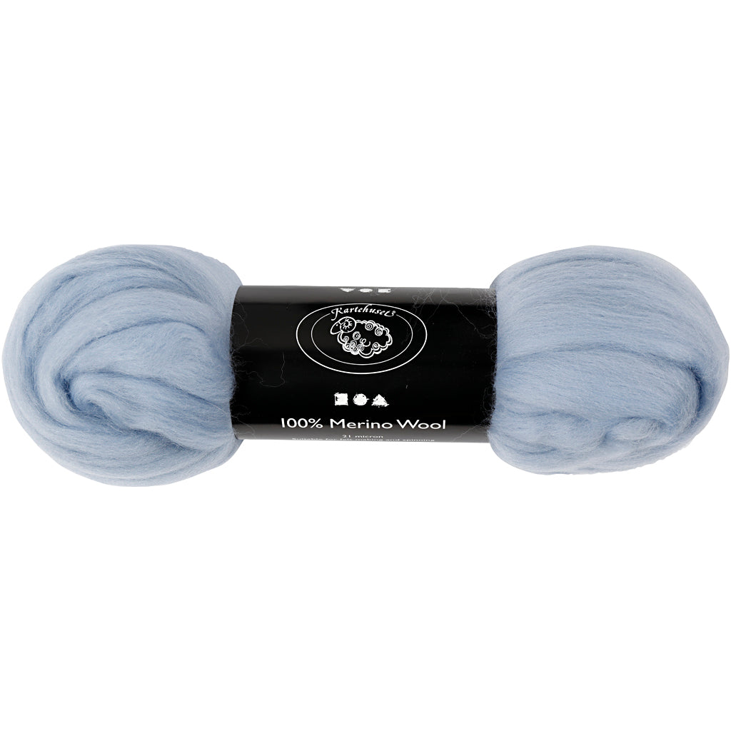 Creativ Company Merinowolle, Stärke 21 my, Eisblau, 100 gr 1 Box