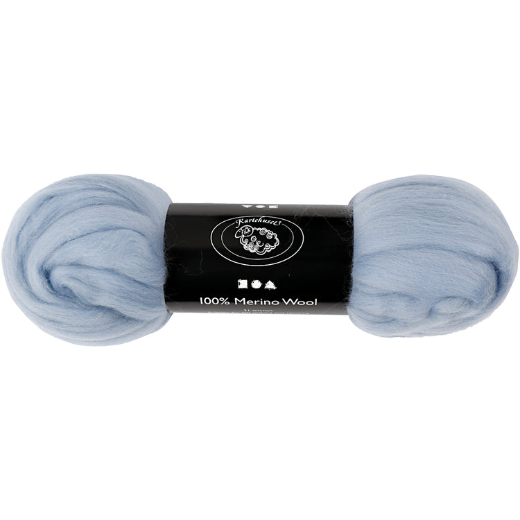 Creativ Company Merinowolle, Stärke 21 my, Eisblau, 100 gr 1 Box