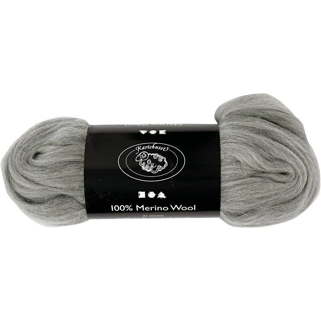Creativ Company Merinowolle, Stärke 21 my, grau, 100 gr 1 Box