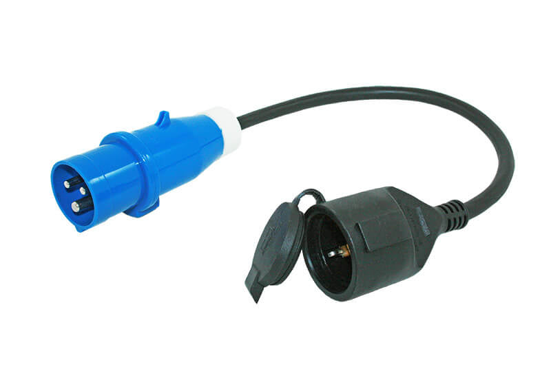 Adapterkabel 0,5 Meter 3x 2,5mm² mit CEE-Stecker und Schuko-Steckdose