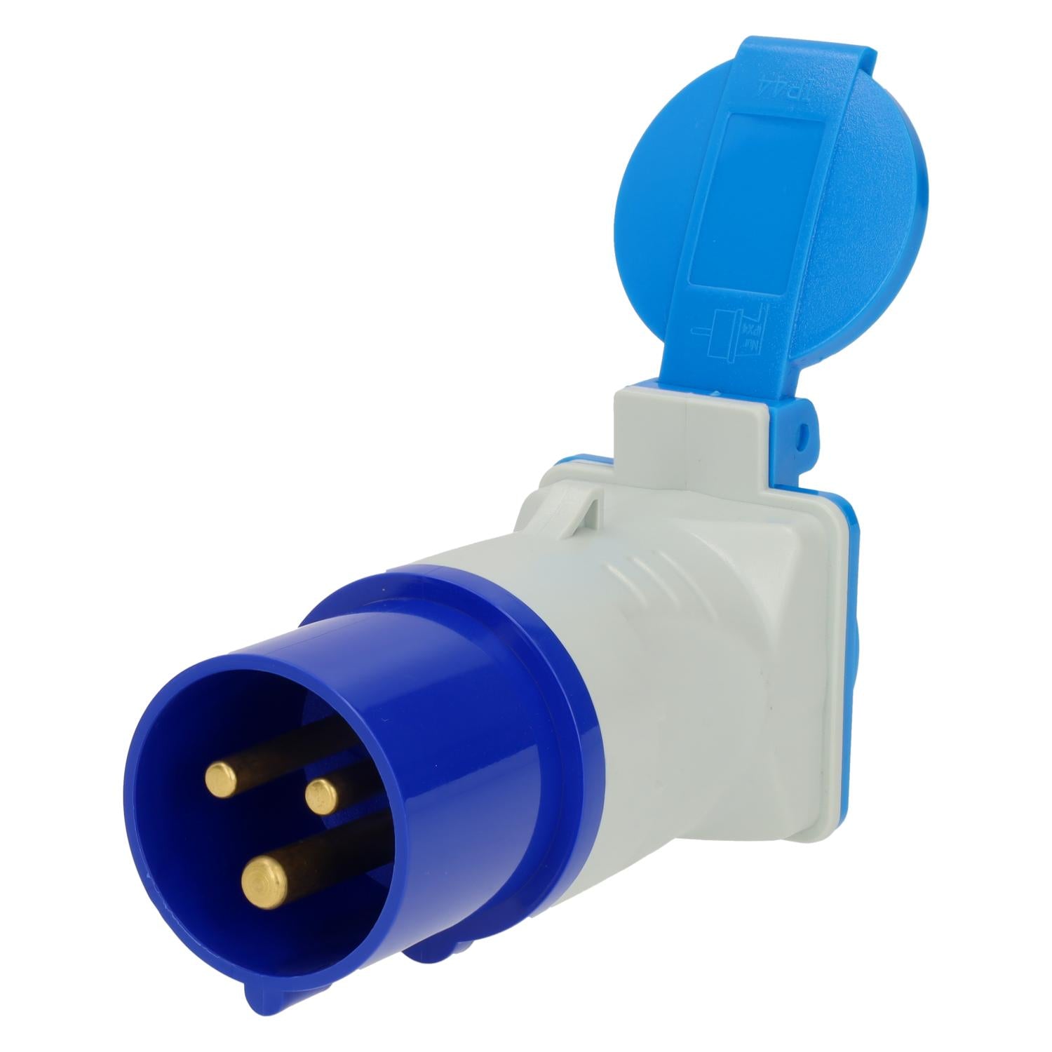 Adapter CEE-Stecker und französische Steckdose mit Erdungsstift