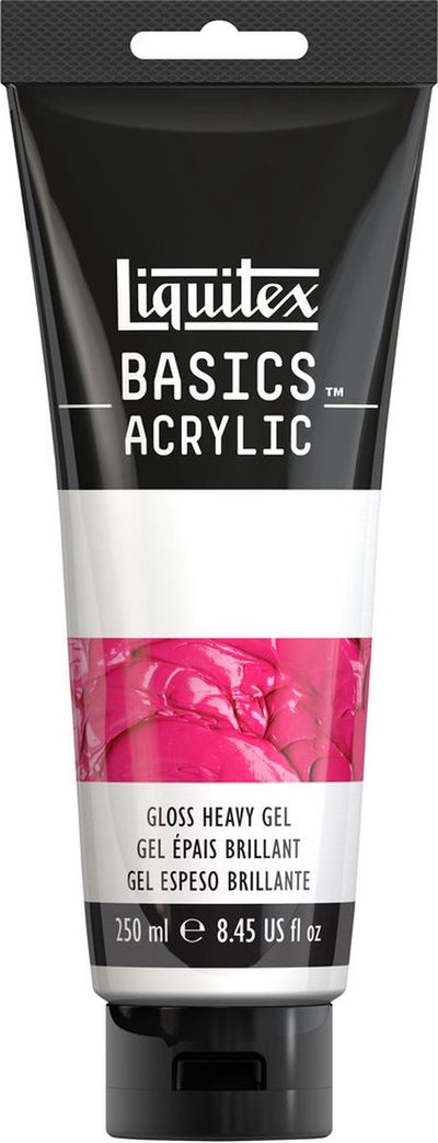 Liquitex 1041013 Basics Gloss Heavy Gel Medium 250 ml Tube – Acrylmedium für Mischtechniken mit dicker Textur – Gloss Heavy Gel