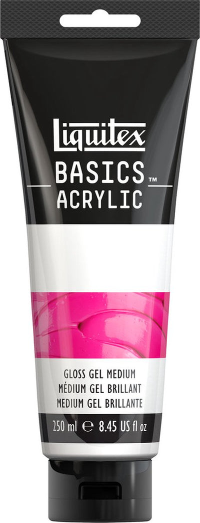 Liquitex 1041010 Basics Gloss Gel Medium 250 ml Tube – Acrylmedium für Glanzmischtechniken
