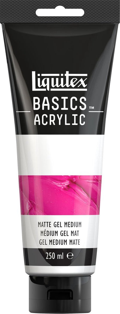 Liquitex 8870311 Basics Matte Gel Medium 250 ml Tube – mattes Acrylgel Medium, modellierend mischbar