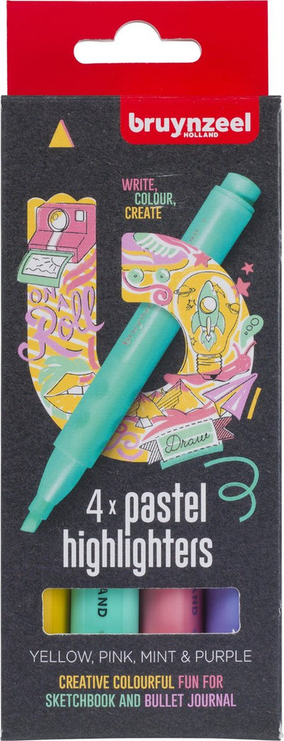 Bruynzeel Markierstifte Set Pastell 4 Farben
