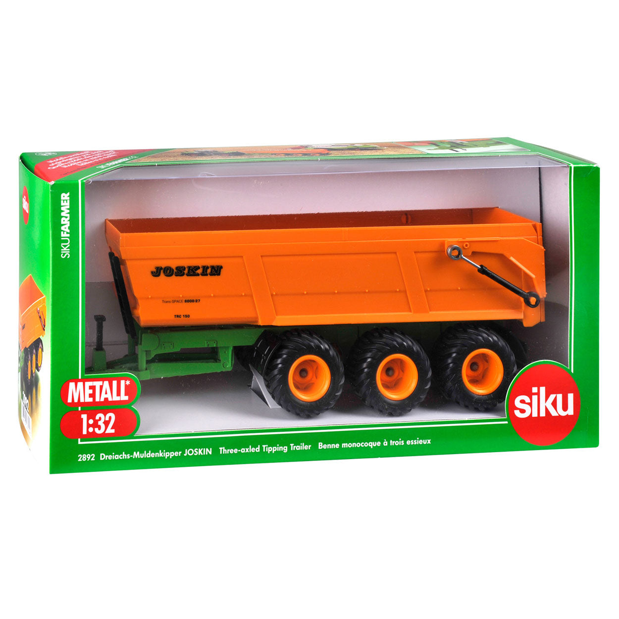 Siku 2892 Joskin 3-List-Trailer mit Kippbox 1:32