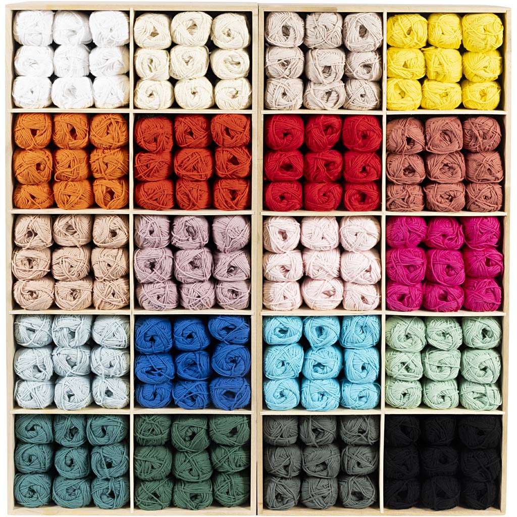 Creativ Company Baumwollgarn, verschiedene Farben, 240 Knäuel, 1 Box