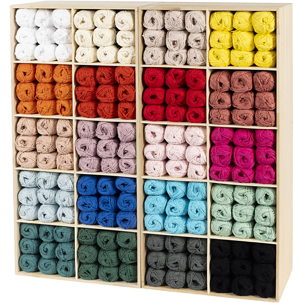 Creativ Company Baumwollgarn, verschiedene Farben, 240 Knäuel, 1 Box
