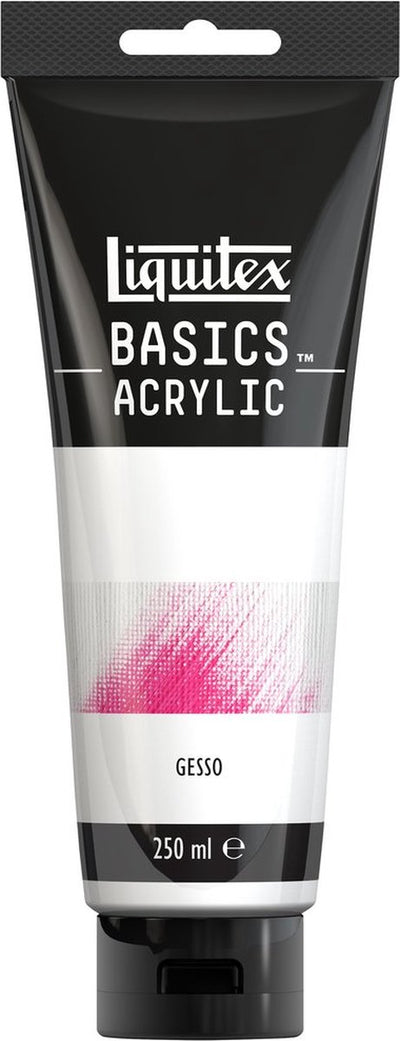 Liquitex 8870305 Basics Gesso 250 ml Tube – Acryl-Grundierung, Form gemahlen | für Acrylfarben-Mischtechnik