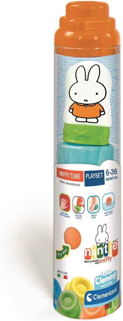 Clementoni Baby - Miffy Clemmy Weichblöcke in Rohr, 5dlg.