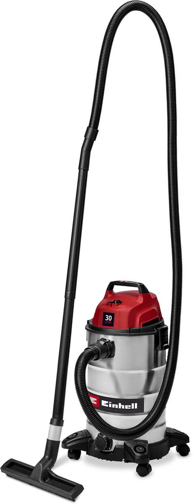 Einhell Elektro-Nass-Trockensauger TC-VC 3055 S – 950 W – 190 mbar – 30 l – inkl. Akku Kunststoff-Saugschlauchrohr - Schaumstofffilter