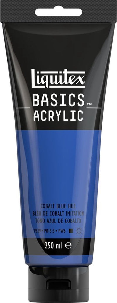 Liquitex 88700213 Basics Acrylfarbe Kobaltblau Farbton – 250 ml | Künstler-Acrylfarbe | mittlere Viskosität | lichtechte Farbe zum Bemalen von Leinwand