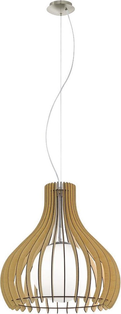 Eglo Tindori - Hängelampe - 1 Licht - ø500mm. - Nickel matt - Ahorn, weiß