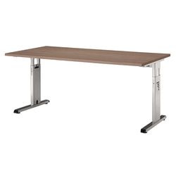 Schreibtisch gerade höhenverstellbar 4-Fuß Walnuss 1600x800x680-760mm