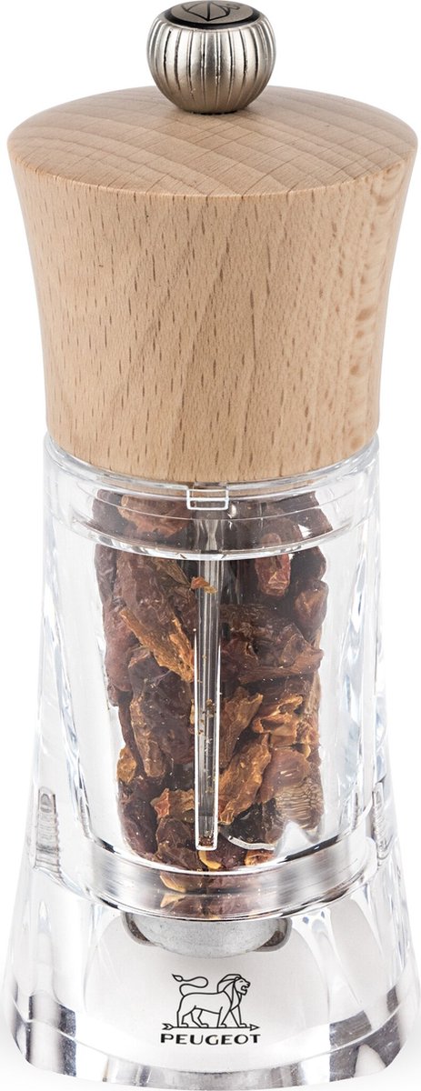 Peugeot Oléron Pfeffermühle für Chili 14 cm – Natur – Holz-Acryl