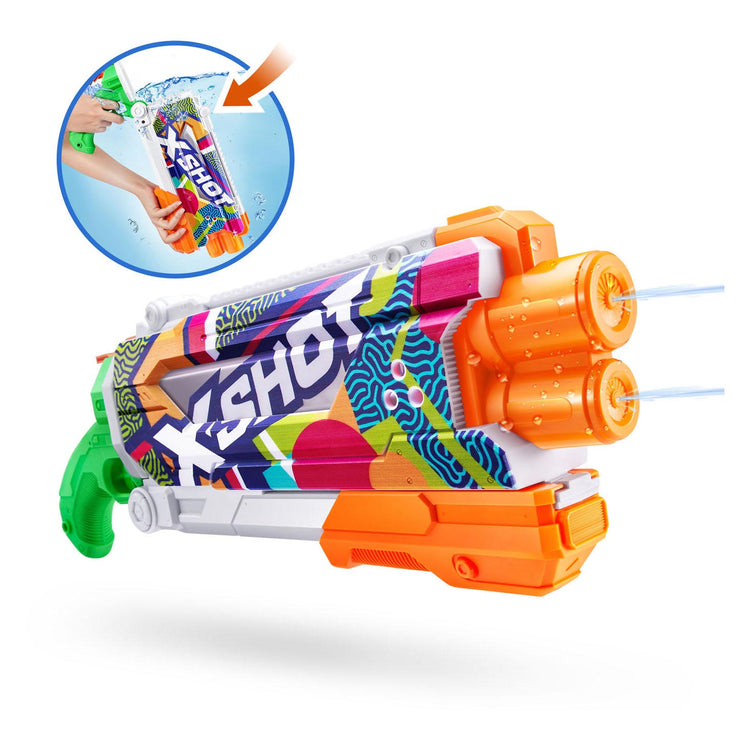 Zuru X-Shot Wasserpistole schnelle Füllung Skins Pump Action, 500 ml
