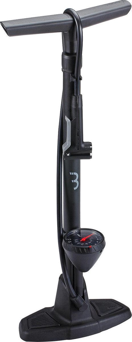 Bbb Cycling Airwave Fahrradpumpe mit Manometer – Standpumpe Rennrad und Mountainbike – Fahrrad-Fußpumpe 9 Bar – Schwarz – BFP-20