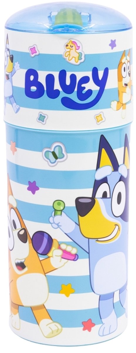 Bluey Trinkbecher Let's Dance – 350 ml – Flip-Top-Auslauf mit Deckel – BPA-freie Mehrwegflasche – kindgerechtes Design