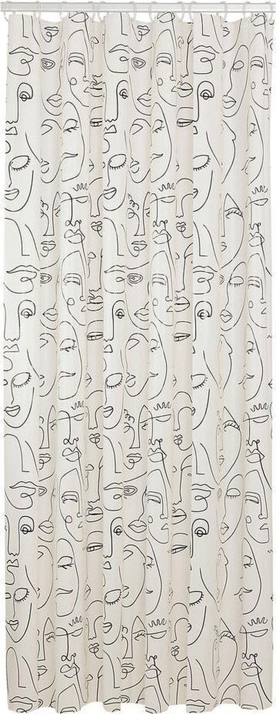 Sealskin mind – Duschvorhang 180 x 200 cm – Peva – Schwarz und Weiß