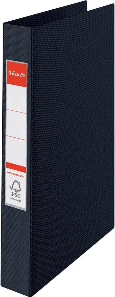 Esselte Vivida 4-Ring-Ringbinder für 190 A4-Blätter – Rückenbreite 42 mm – Schwarz
