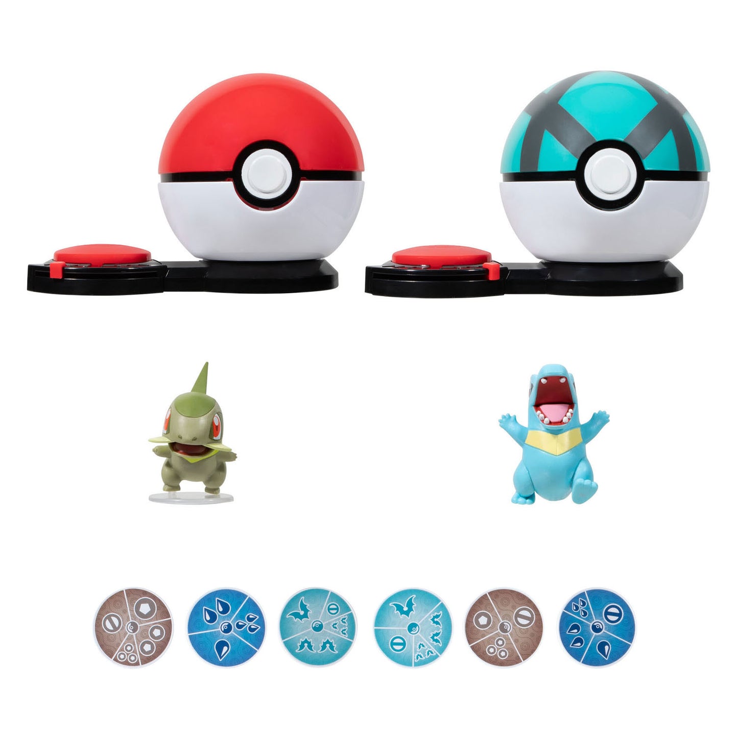 Boti Überraschungsangriffsspiel Set Axew Poke Ball gegen Totodile Net Ball