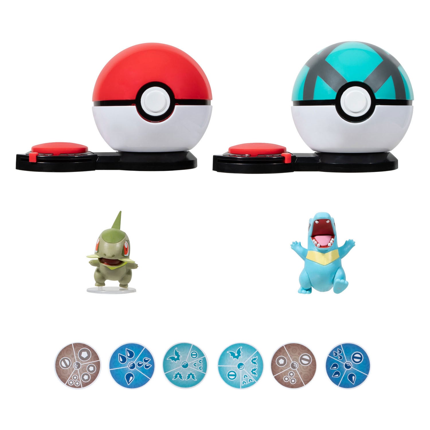 Boti Überraschungsangriffsspiel Set Axew Poke Ball gegen Totodile Net Ball