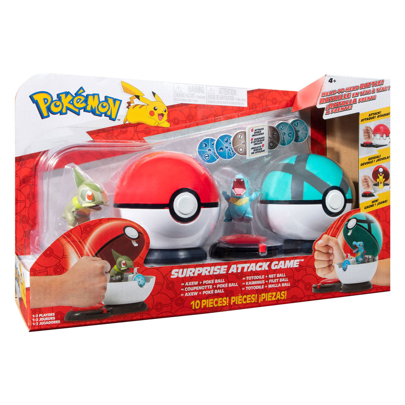 Boti Überraschungsangriffsspiel Set Axew Poke Ball gegen Totodile Net Ball