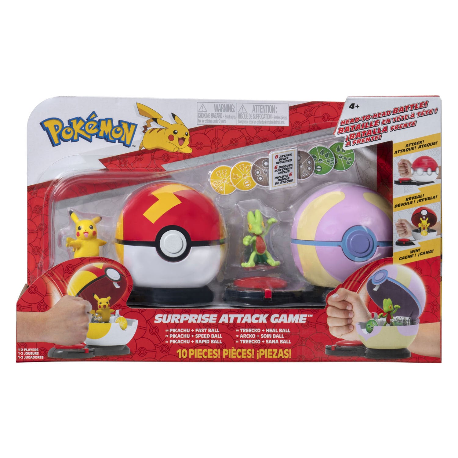 Boti Überraschung Angriffsspiel Spiel Set Pikachu Schneller Ball gegen Treecko heilen Ball