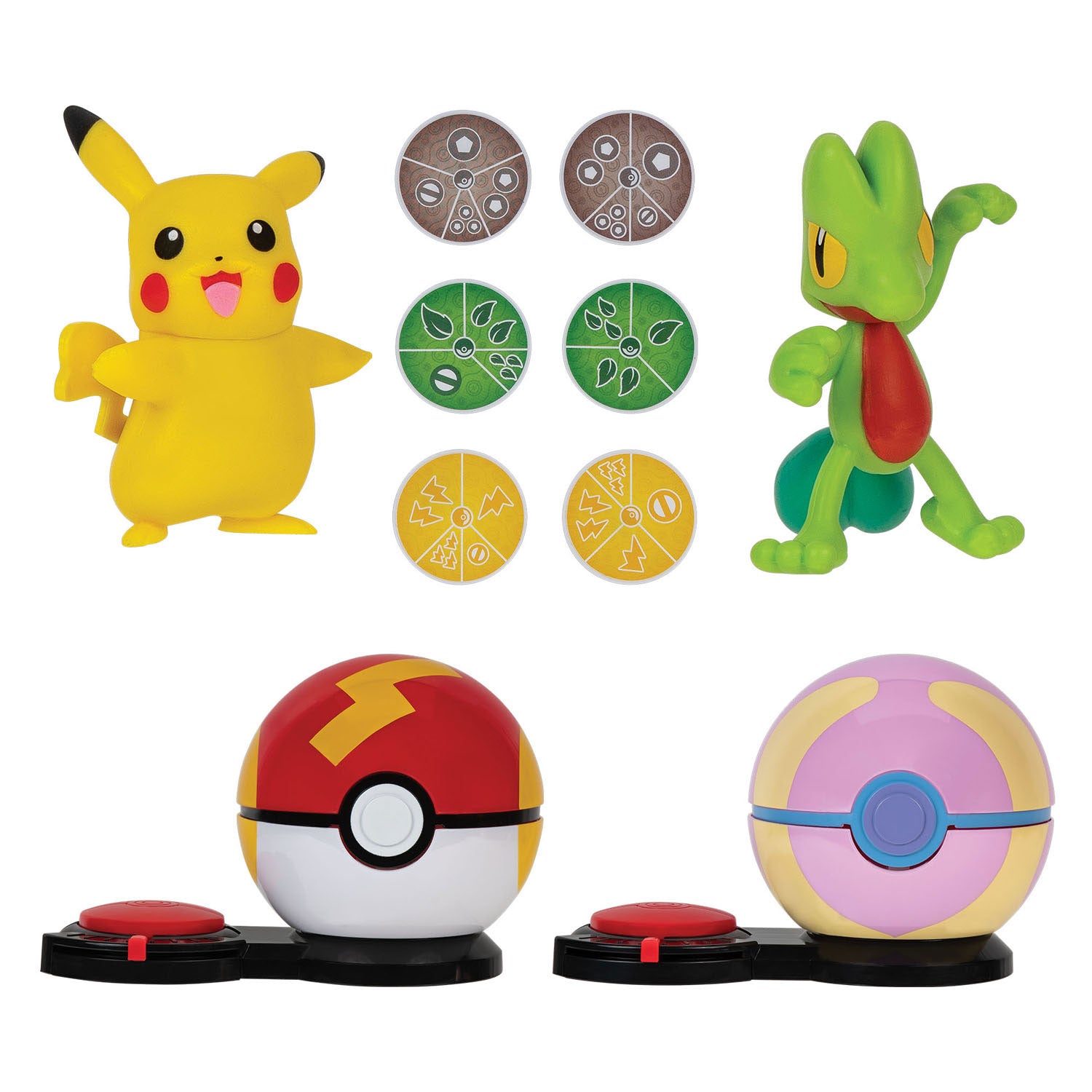 Boti Überraschung Angriffsspiel Spiel Set Pikachu Schneller Ball gegen Treecko heilen Ball