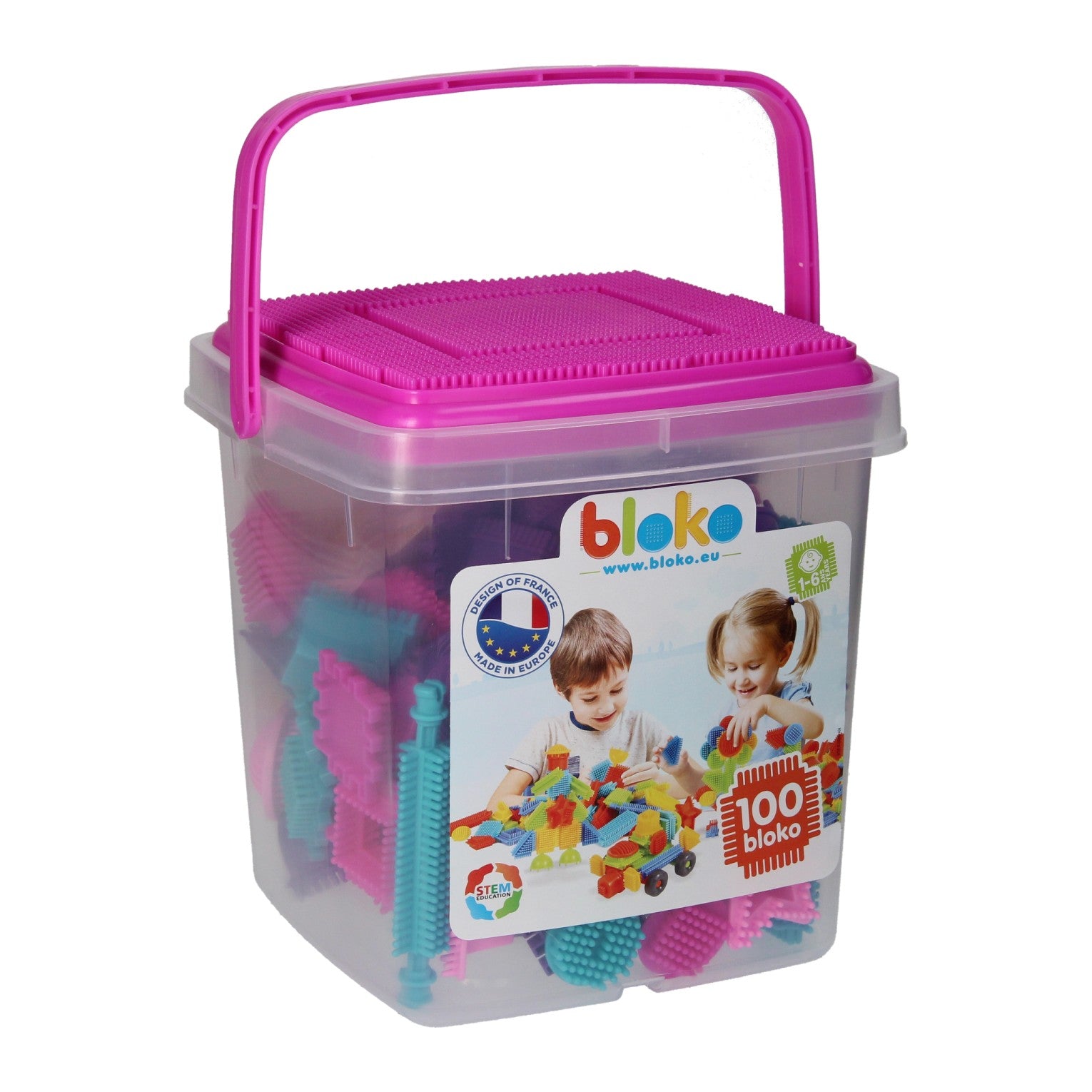 Boti Bloko Nopper Bausteine ​​rosa, 100dlg.