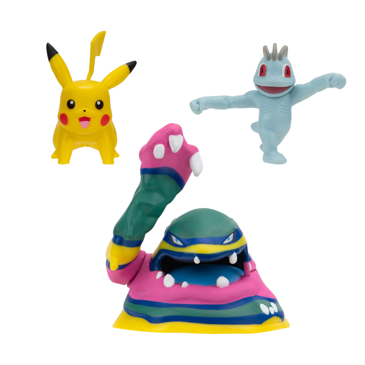 Boti Batte Figurenset Machop, Pikachu, Alolan Muk, 3-tlg.