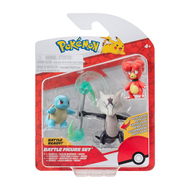 Boti Batte Figurenset Magby, Alolan, Marow, 3tlg.