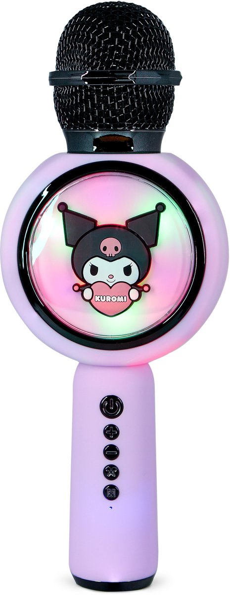 OTL Technologies Kuromi – kabelloses Karaoke-Mikrofon für Kinder – beleuchtetes LED-Display – Lautsprecher – Sprachverzerrung