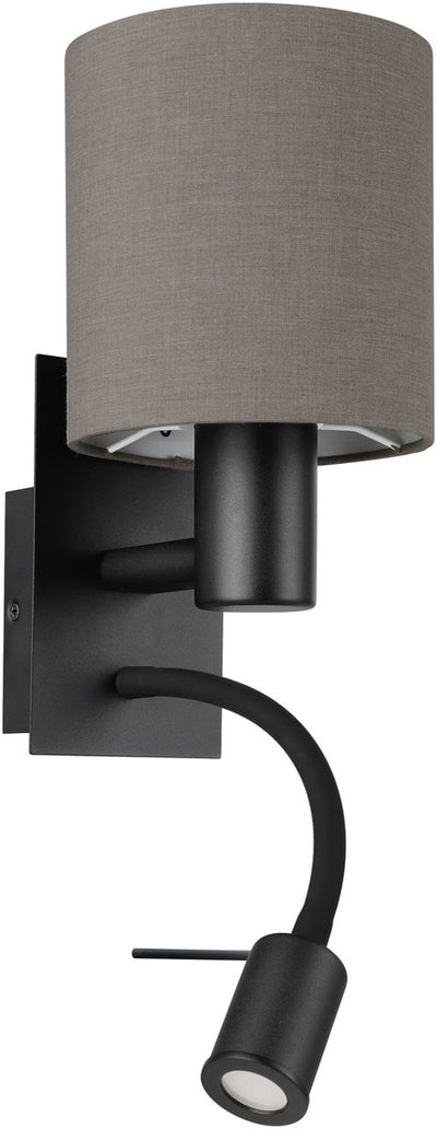 Eglo Pasteri Wandleuchte – 2 Lichter – E27 – 38 cm – Stoff – Schwarzbraun Anthrazit