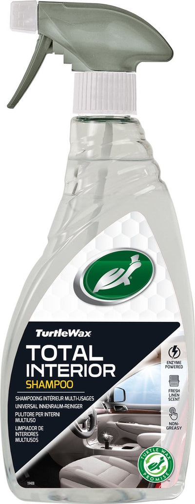 Turtle Wax Total Interior Shampoo – All-in-One-Innenreiniger – für Stoff, Teppich-Vinyl – auch für technische Bildschirme – silikonfreie Formel – 500 ml