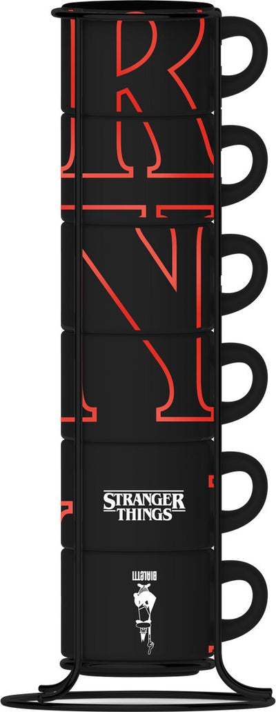 Bialetti Stranger Things – stapelbare Espressotassen – 6 Stück – leuchtet im Dunkeln